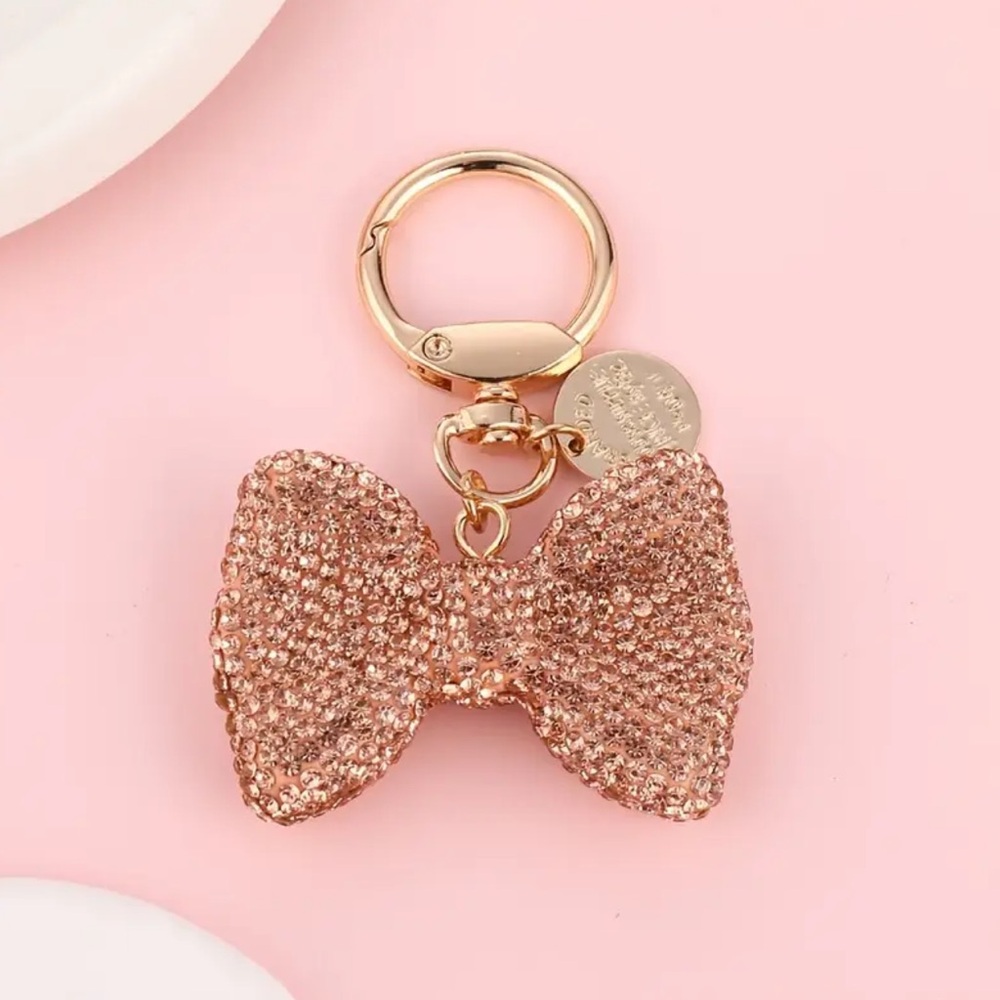 Bow 🎀 keychain handbag charm rose gold - Picture 2 of 3